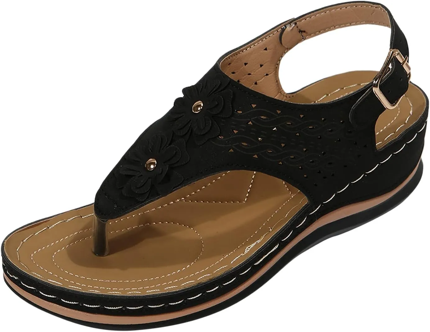 wedge sandals for women Orthopedic Sandals for Women Fashion,Womens Walking Sandals with Arch Support Anti-Slip Comfortable Casual Flip Flops