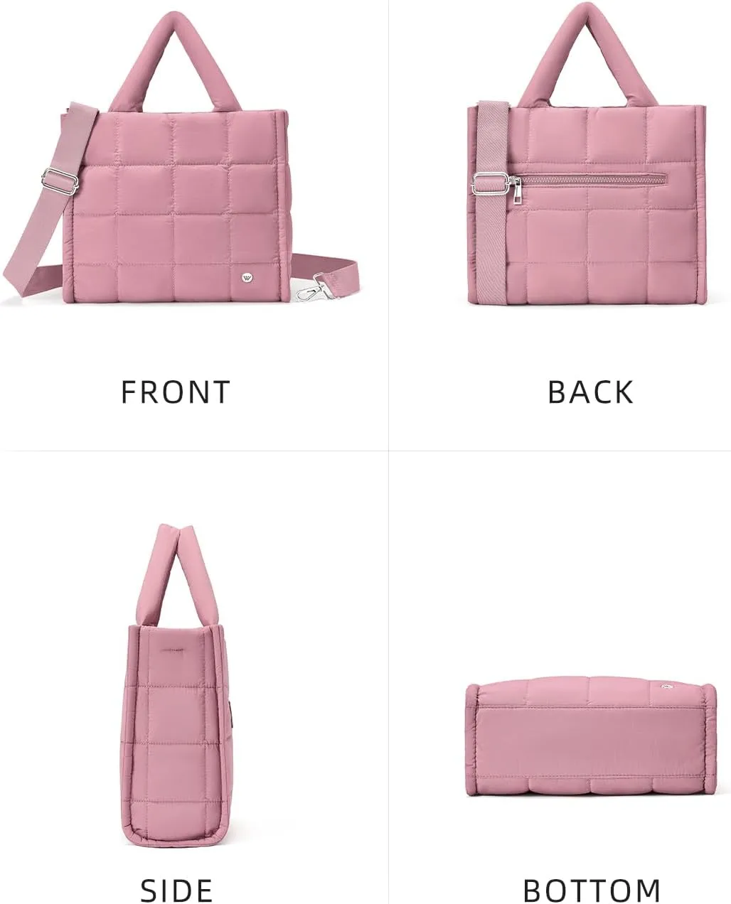 WESTBRONCO Puffer Crossbody Bags for Women Quilted Tote Bag Puffy Weekender Overnight Bag Nylon Shoulder Handbag