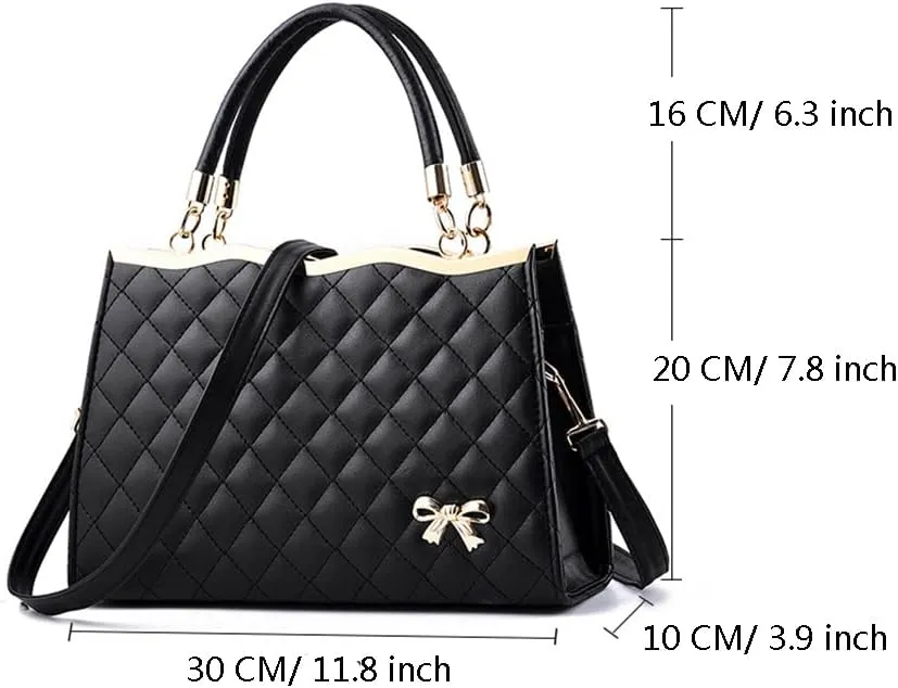 Women Fashion Top Handle Crossbody Bag Quilted Tote Purses Casual Large Satchel Handbag Ladies Shoulder Bag (Purple)