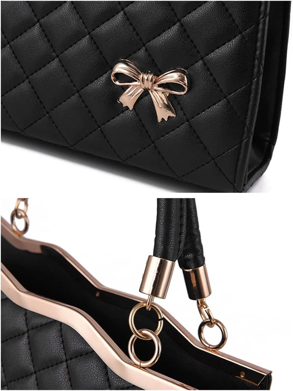 Women Fashion Top Handle Crossbody Bag Quilted Tote Purses Casual Large Satchel Handbag Ladies Shoulder Bag (Purple)