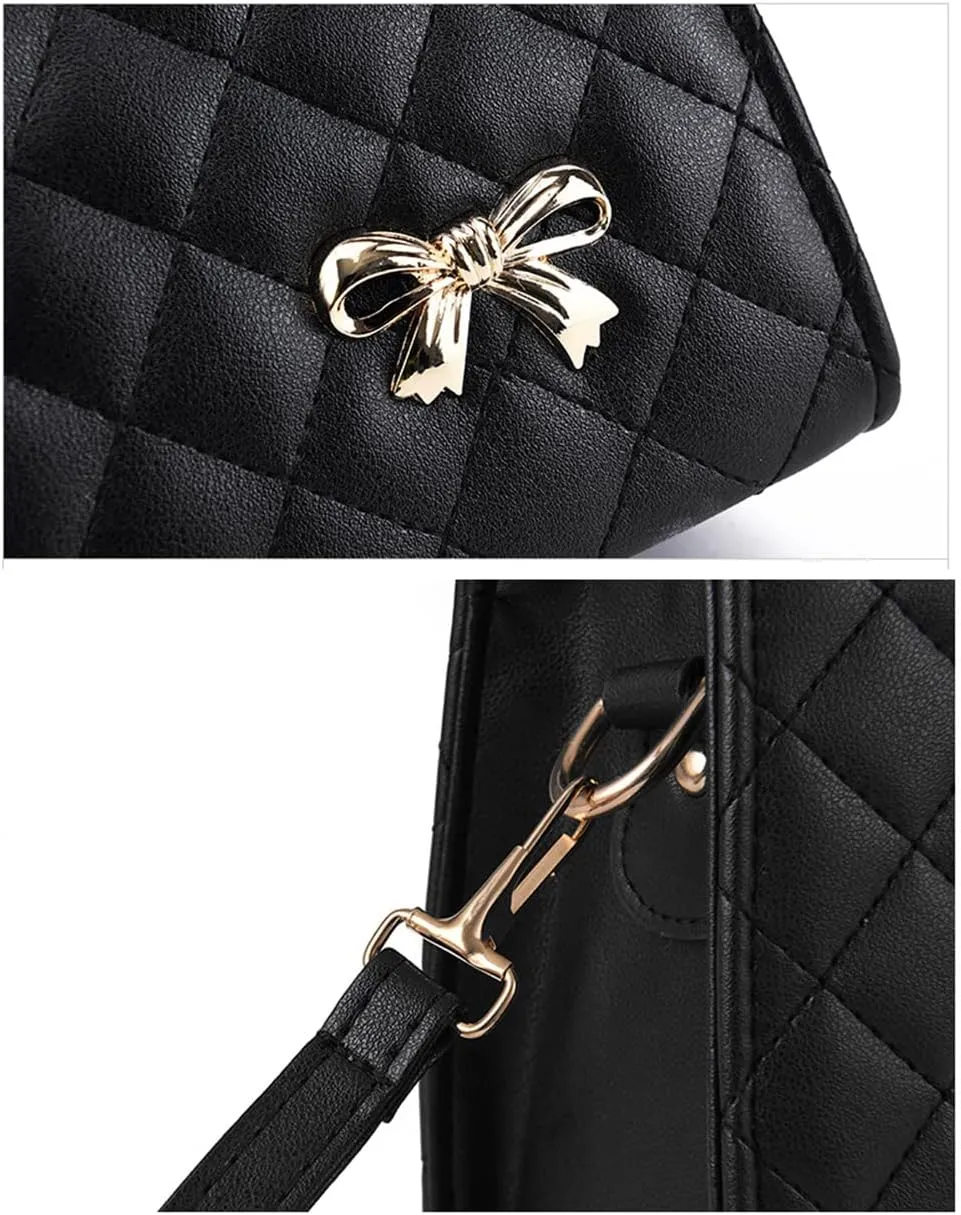 Women Fashion Top Handle Crossbody Bag Quilted Tote Purses Casual Large Satchel Handbag Ladies Shoulder Bag (Purple)
