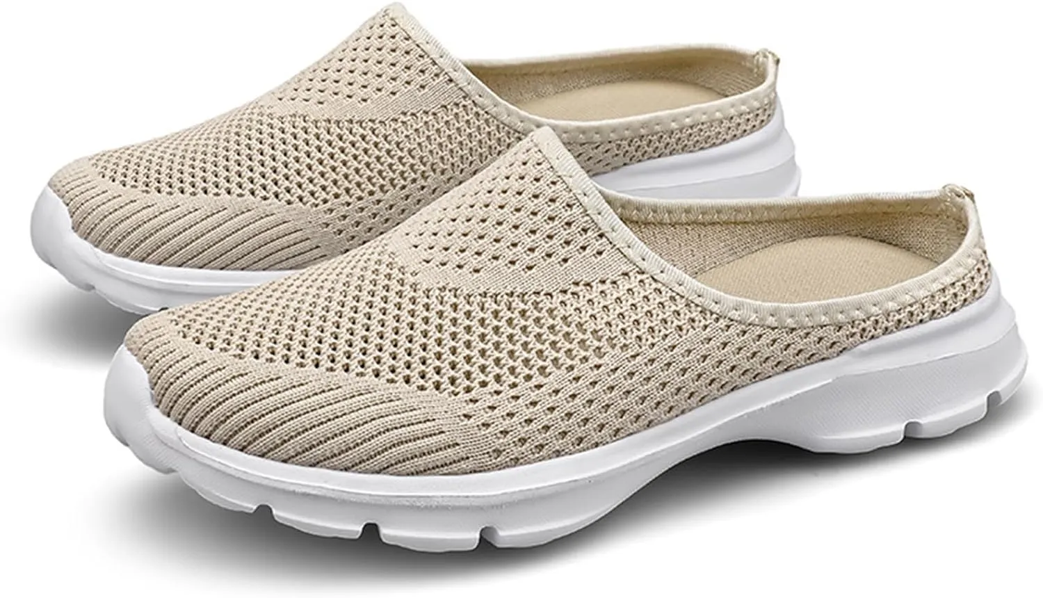 Women's Backless Walking Sneakers Orthopedic Open Back Slip On Mules Lightweight Slippers Closed Toe Slipper Comfort Breathable Mules Indoor Outdoor Anti-Skid Sole Shoes (Unisex)