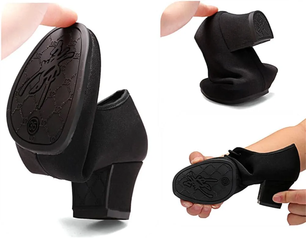 Womens Ballroom Dance Shoes, Suede Sole Tango Salsa Latin Shoe Professional Performance Dancing Practice Shoe