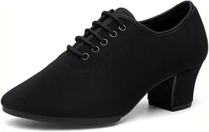 Womens Ballroom Dance Shoes, Suede Sole Tango Salsa Latin Shoe Professional Performance Dancing Practice Shoe