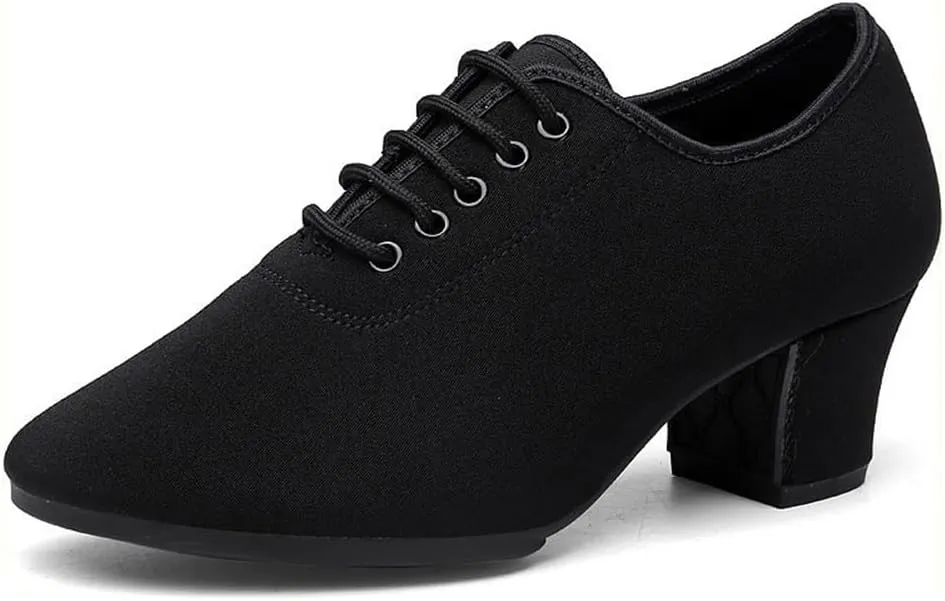 Womens Ballroom Dance Shoes, Suede Sole Tango Salsa Latin Shoe Professional Performance Dancing Practice Shoe