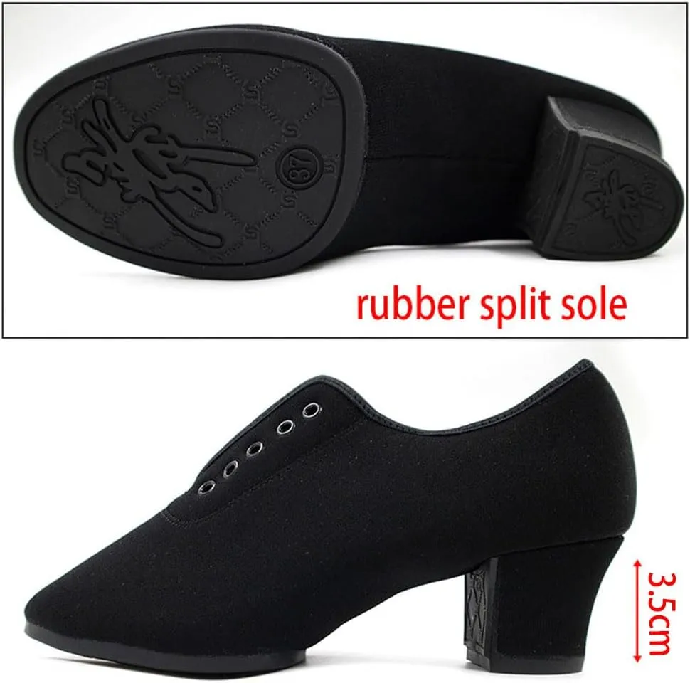Womens Ballroom Dance Shoes, Suede Sole Tango Salsa Latin Shoe Professional Performance Dancing Practice Shoe