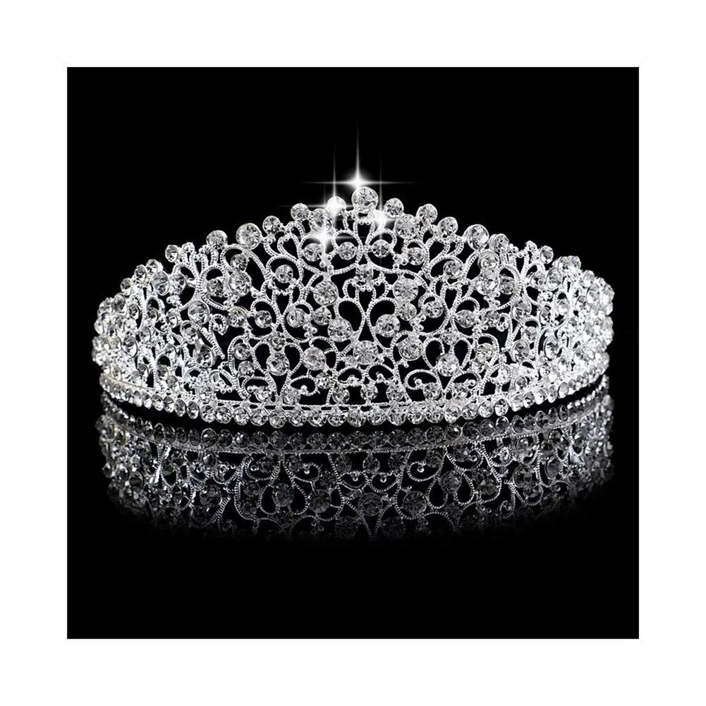 womens headbands,Headdress Sparkling Silver color Wedding Pageant Tiaras Hairband Crystal Bridal Crowns For Brides Hair Jewelry Headpiece