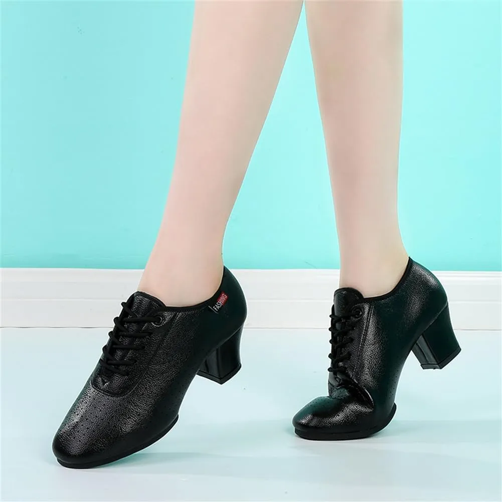 Women's Jazz Shoes, Lace-Up Dancing Sneakers for Ladies Modern Ballroom Dance Shoes Platform Walking Dance Shoes