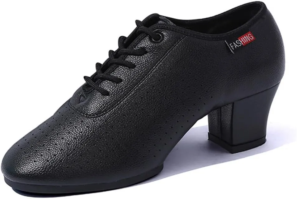Women's Jazz Shoes, Lace-Up Dancing Sneakers for Ladies Modern Ballroom Dance Shoes Platform Walking Dance Shoes