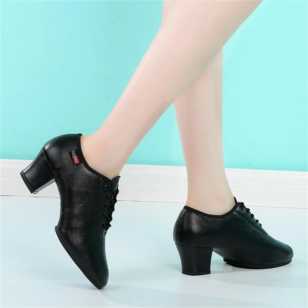 Women's Jazz Shoes, Lace-Up Dancing Sneakers for Ladies Modern Ballroom Dance Shoes Platform Walking Dance Shoes