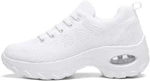 Women's Lace-up Dance Sneakers Air Cushion Hip Hop Athletic Line Dance Shoes Low Heel,Model 1918