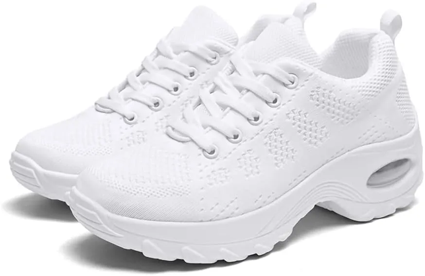 Women's Lace-up Dance Sneakers Air Cushion Hip Hop Athletic Line Dance Shoes Low Heel,Model 1918