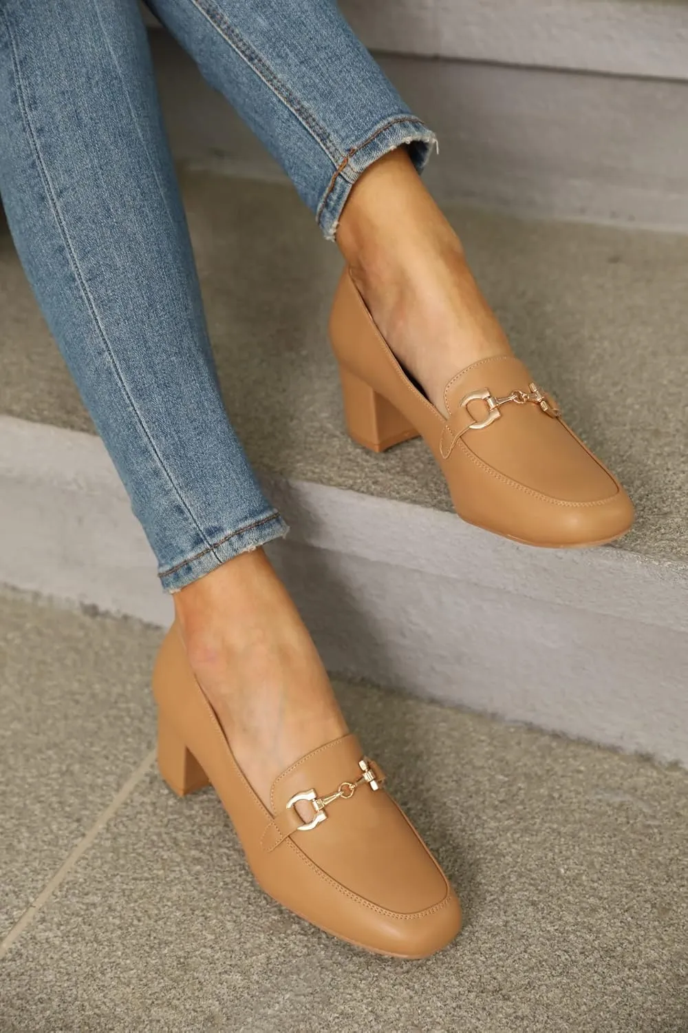Women's Low Block Heel Pumps Slip On Chain Chunky Heel Closed Square Toe Comfortable Patent Leather Loafers Casual Dressy Business Office Work Shoes