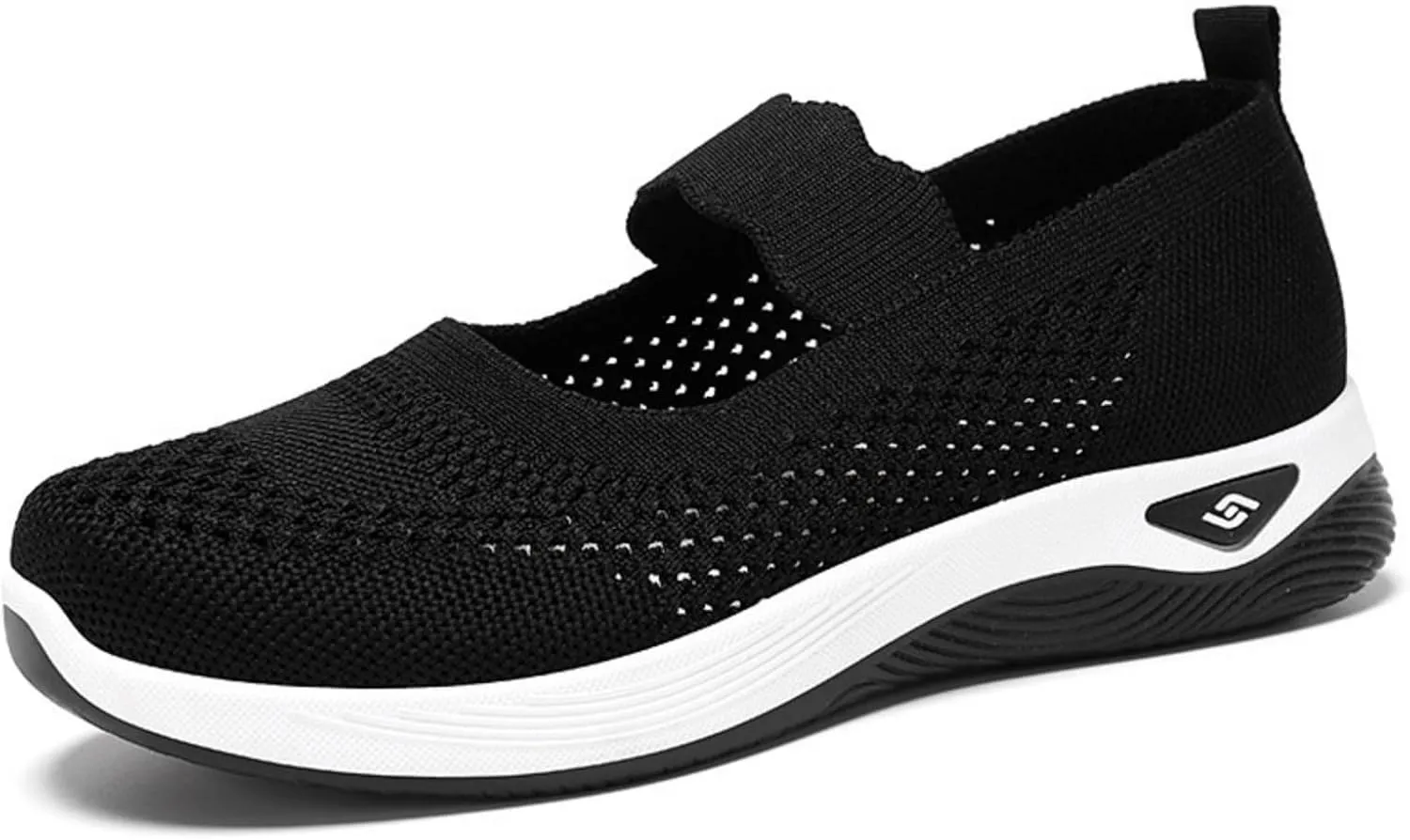 Women's Woven Orthopedic Breathable Soft Shoes Non Slip Food Service Lightweight Shoes Woven Mesh Breathable Soft Sneakers Slip On Arch Support Sneaker Wide Diabetic Footwear Shoe