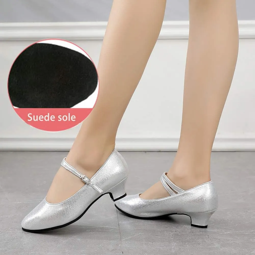 YKXLM Women Closed Toe Dancing Shoes Latin Professional Ballroom Character Tango Practice Dance Shoes,DYSDXMD