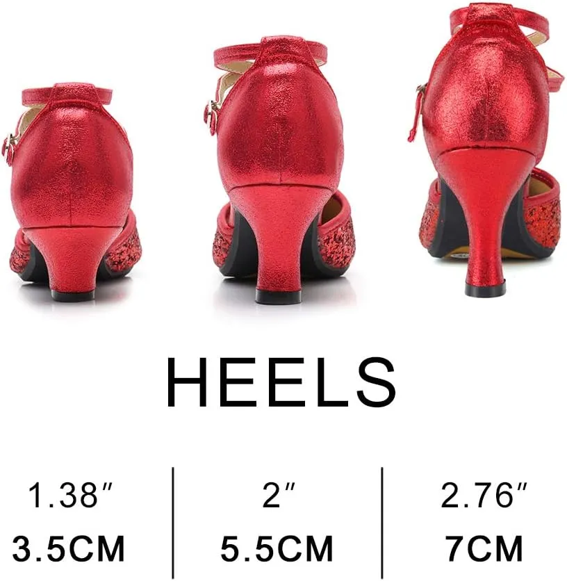 YKXLM Women Closed Toe Dancing Shoes Latin Professional Ballroom Character Tango Practice Dance Shoes,DYSDXMD