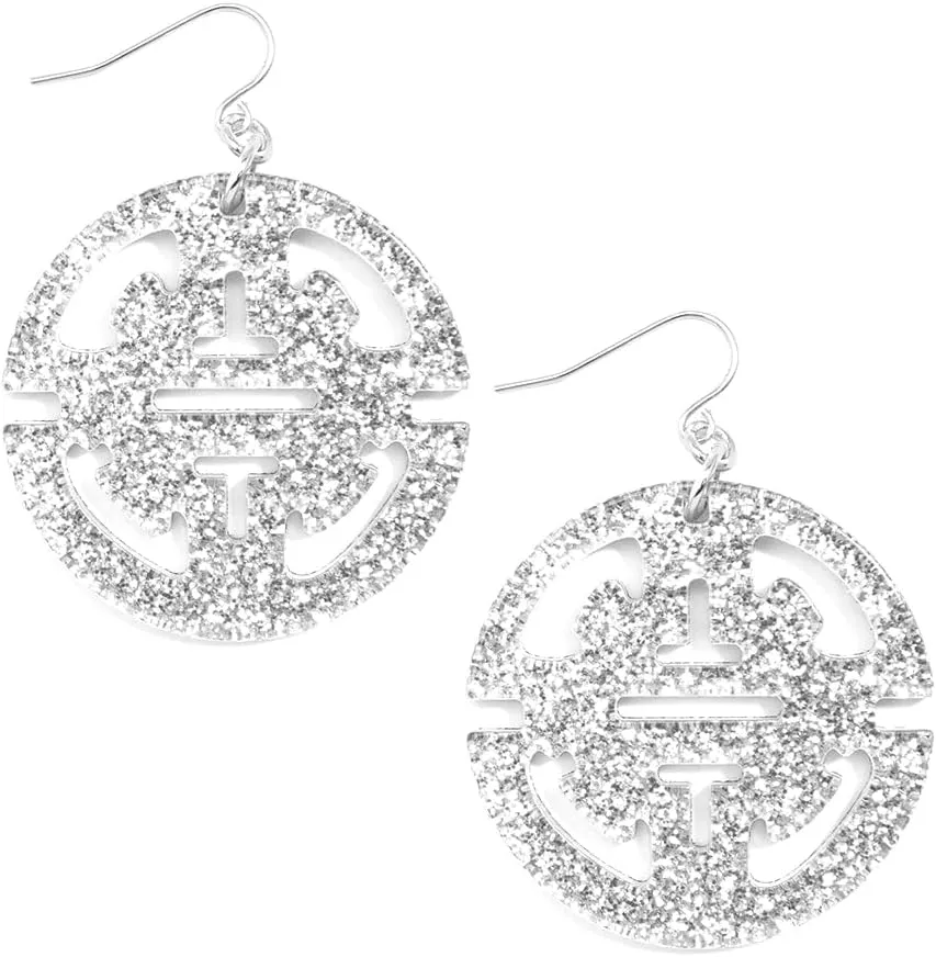 ZENZII Circular Resin Drop Lightweight Earrings for Women Girls Traveling Pendant Earring